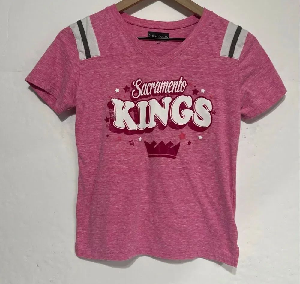 5th And Ocean Pink Sacramento Kings Tee   Girls Size XL (14/16)